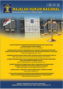 Majalah Hukum Nasional : Volume 50 Nomor 2 Tahun 2020